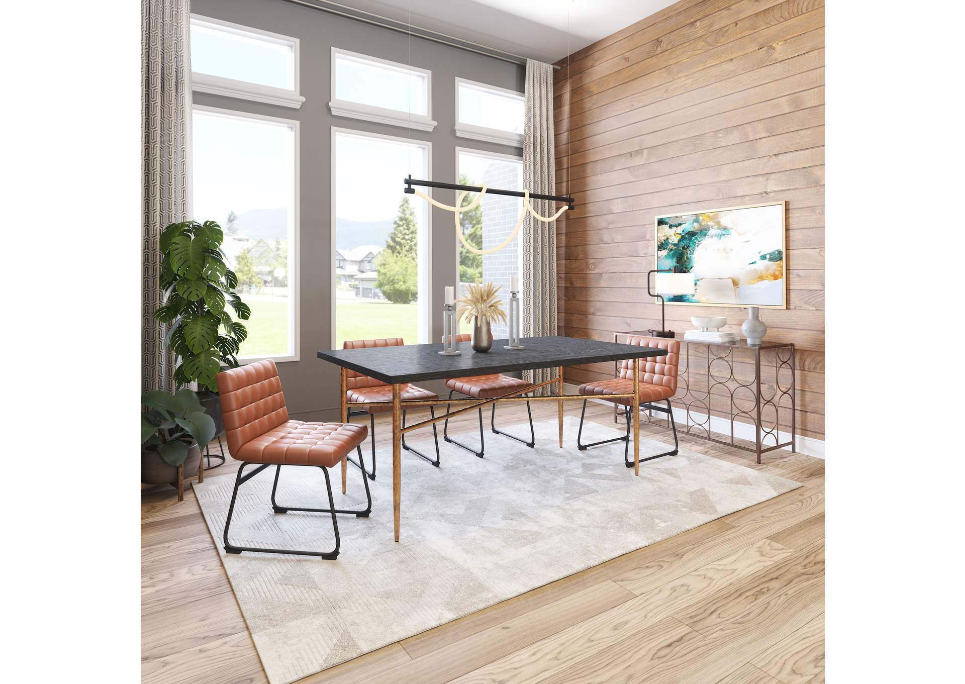Nida Dining Table Black & Bronze image 1