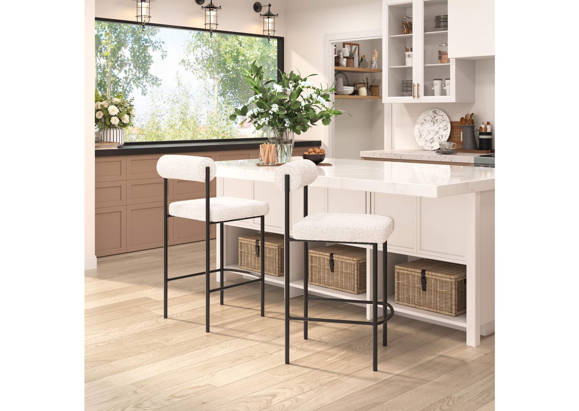 Livorno Counter Stool (Set Of 2) Ivory image 1