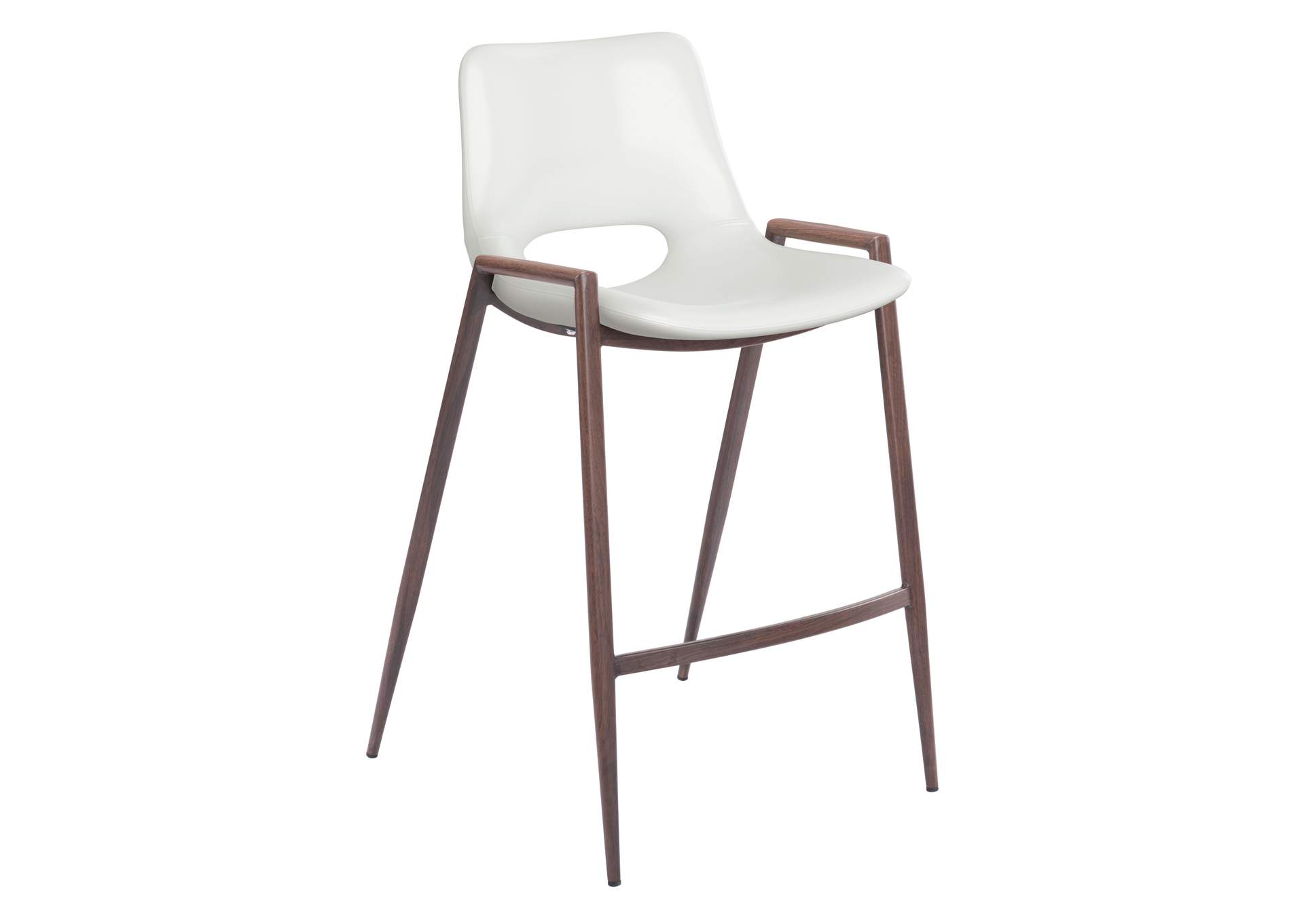 Desi Counter Stool (Set Of 2) White & Walnut image 4