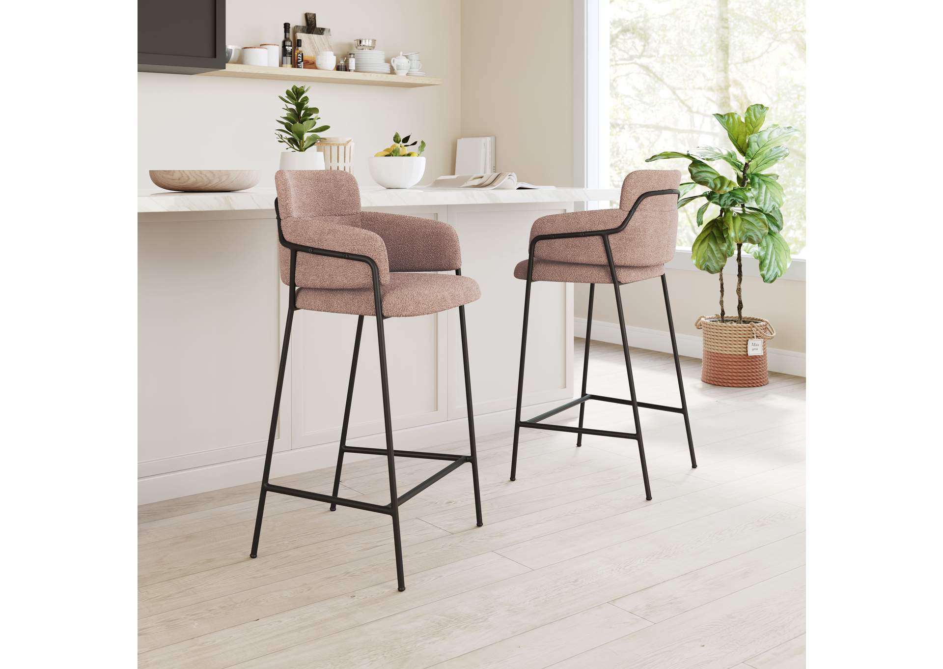 Marcel Barstool (Set Of 2) Brown image 1