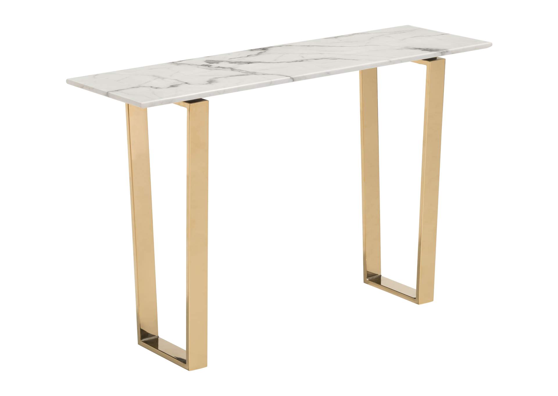 Atlas Console Table White & Gold image 3