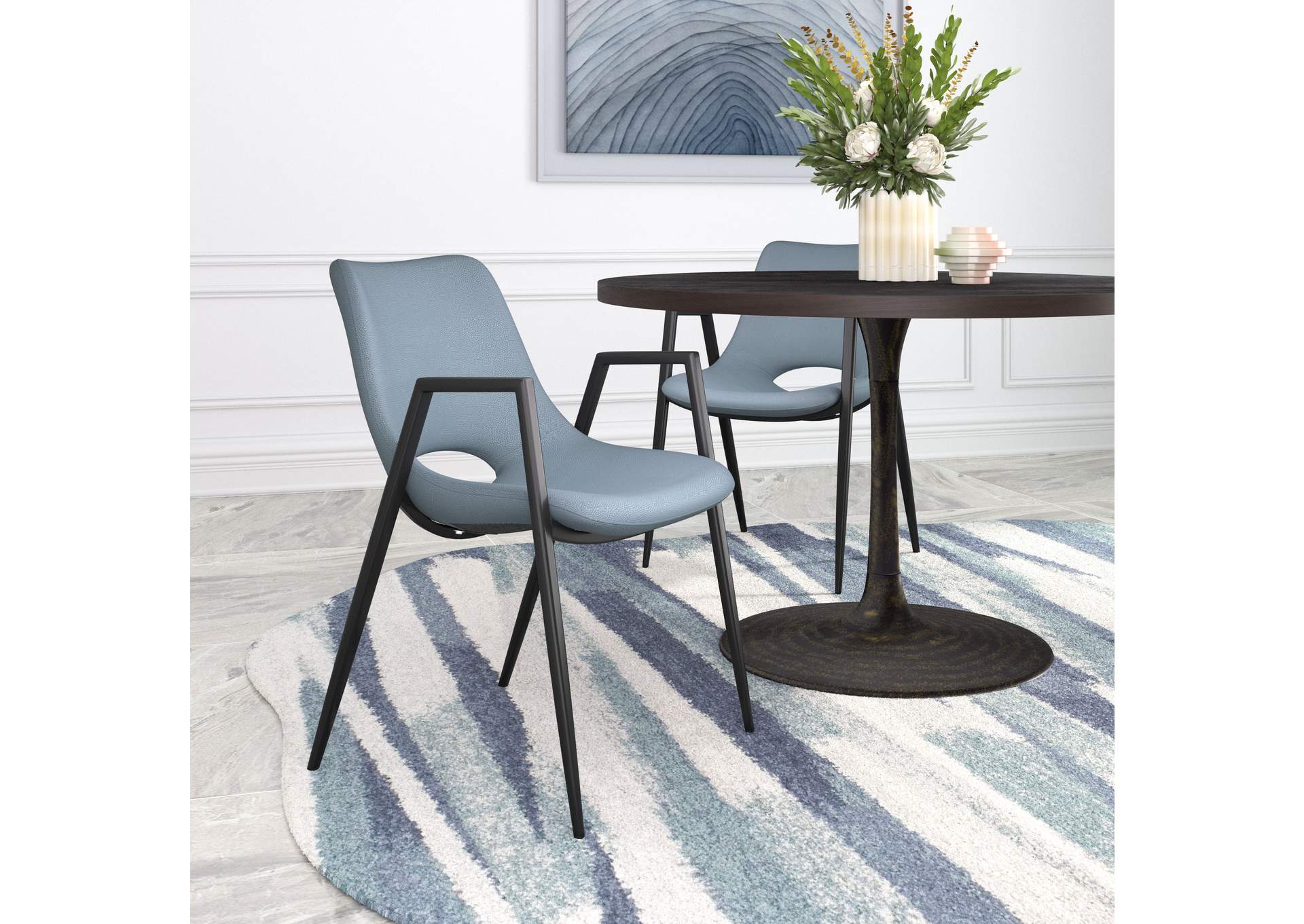 Desi Dining Chair (Set Of 2) Azure Gray image 1
