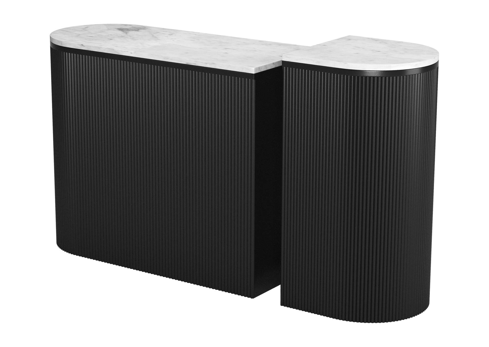 Ormara Console Table Set (2-Piece) White & Black image 8