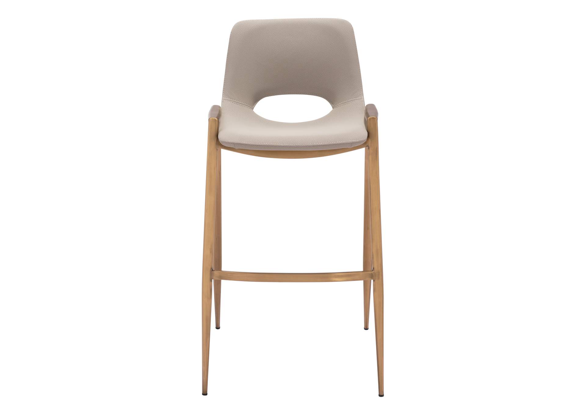 Desi Barstool (Set Of 2) Beige & Gold image 5
