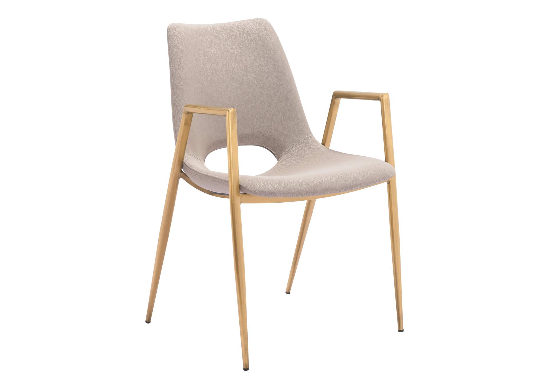 Desi Dining Chair (Set Of 2) Beige & Gold image 4