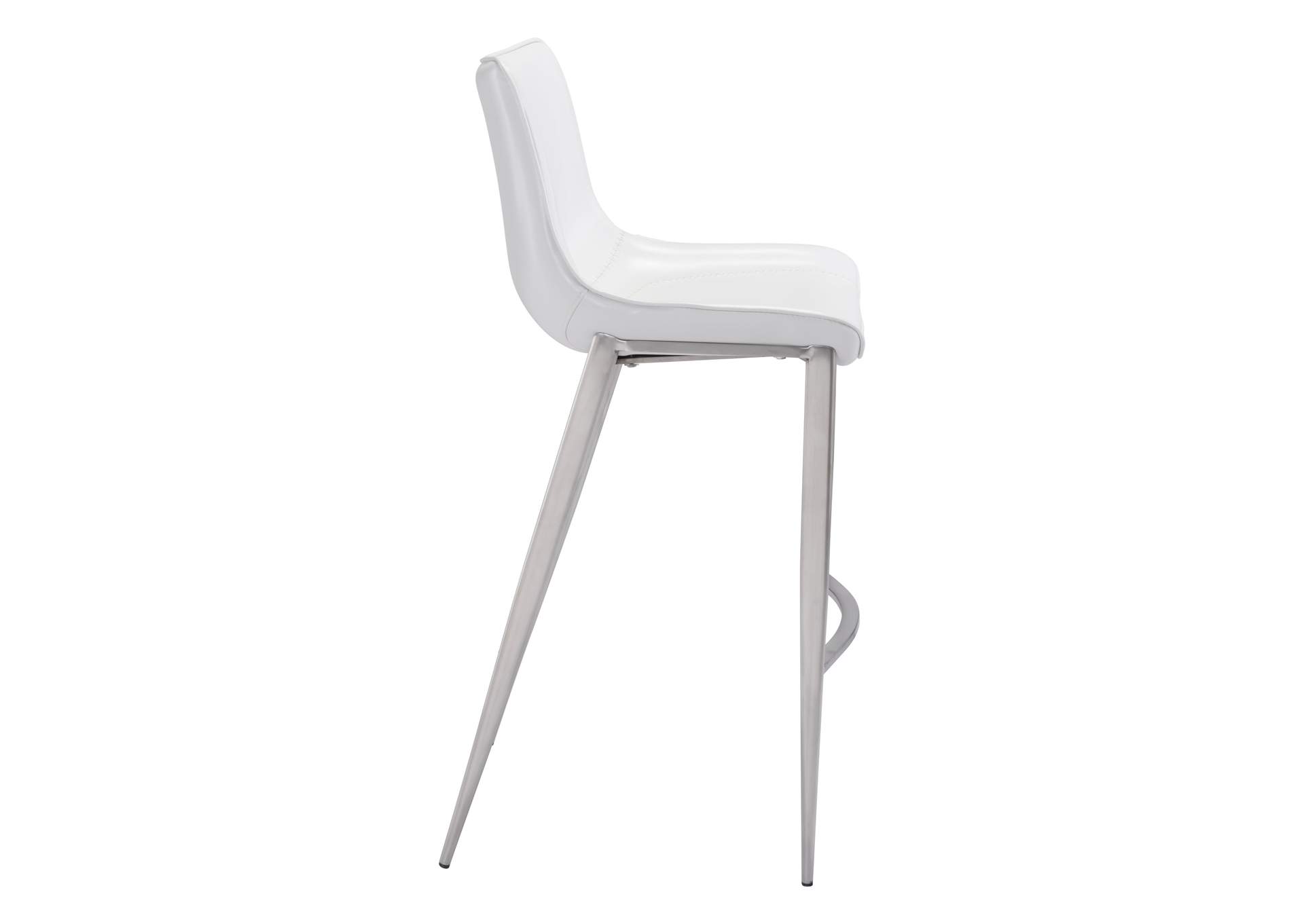 Magnus Barstool (Set Of 2) White & Silver image 5