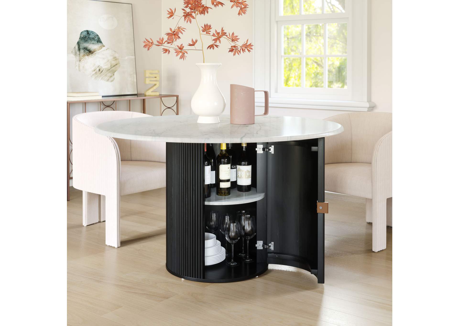 Izola Dining Table White & Black image 3
