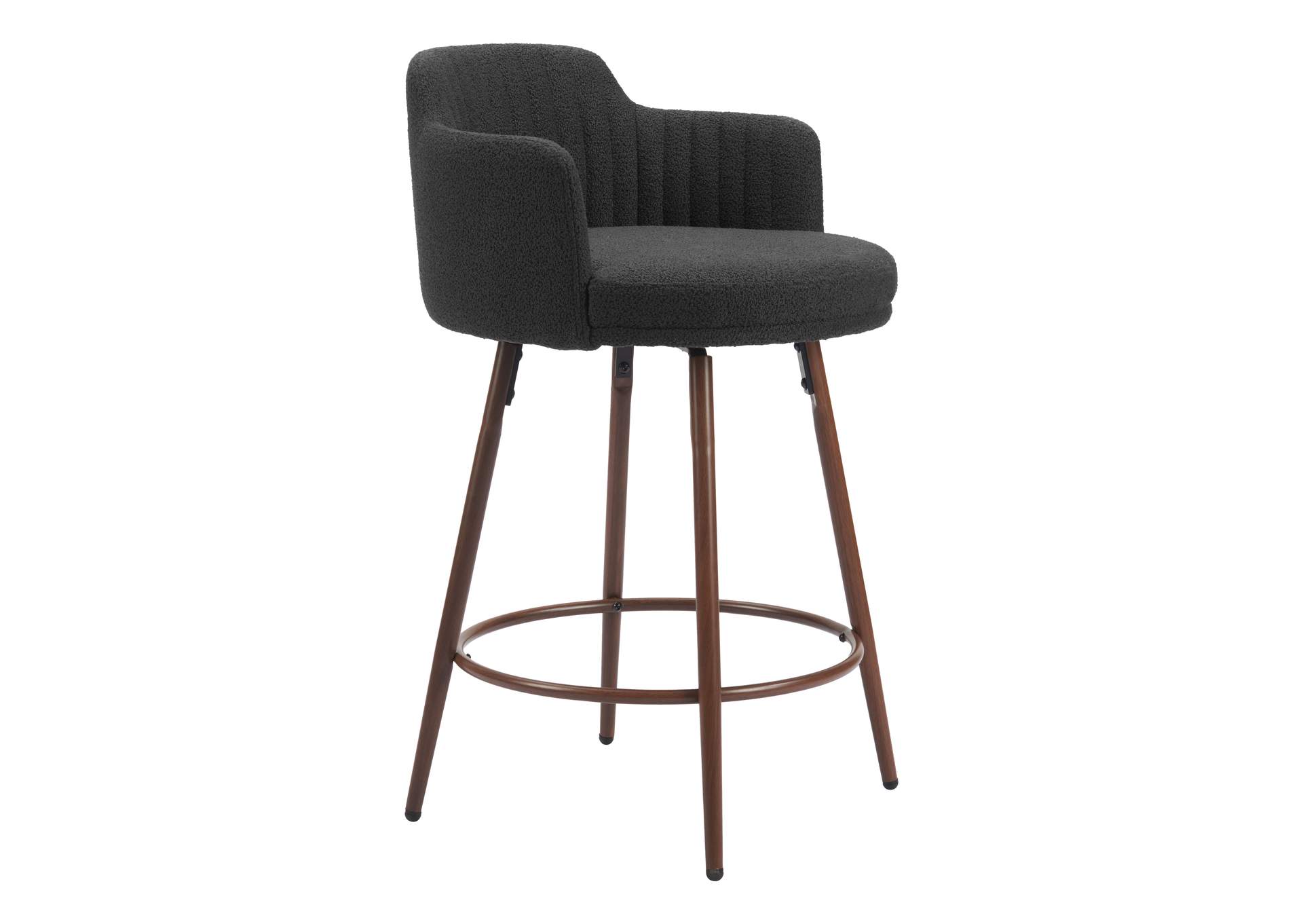 Kono Swivel Counter Stool (Set Of 2) Black & Walnut image 7