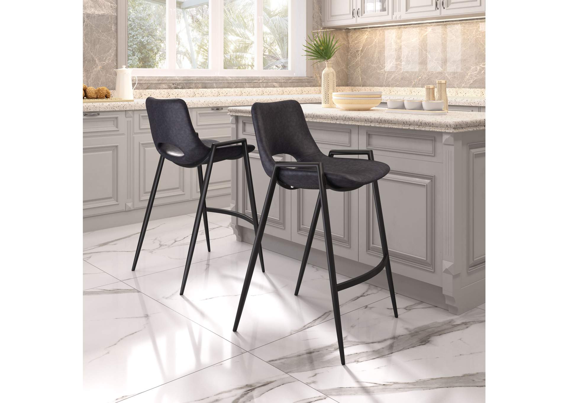 Desi Counter Stool (Set Of 2) Black image 3