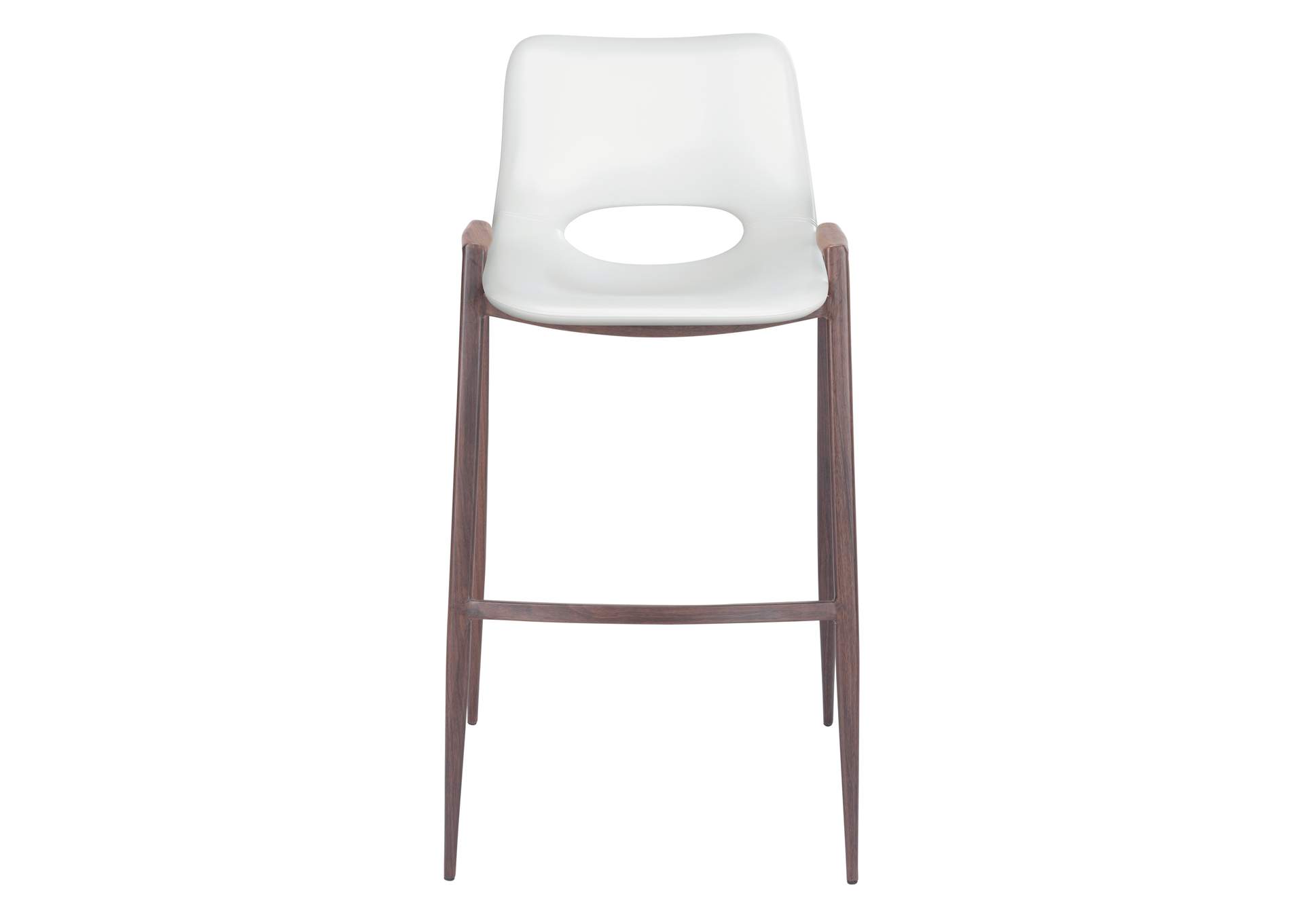 Desi Barstool (Set Of 2) White & Walnut image 6