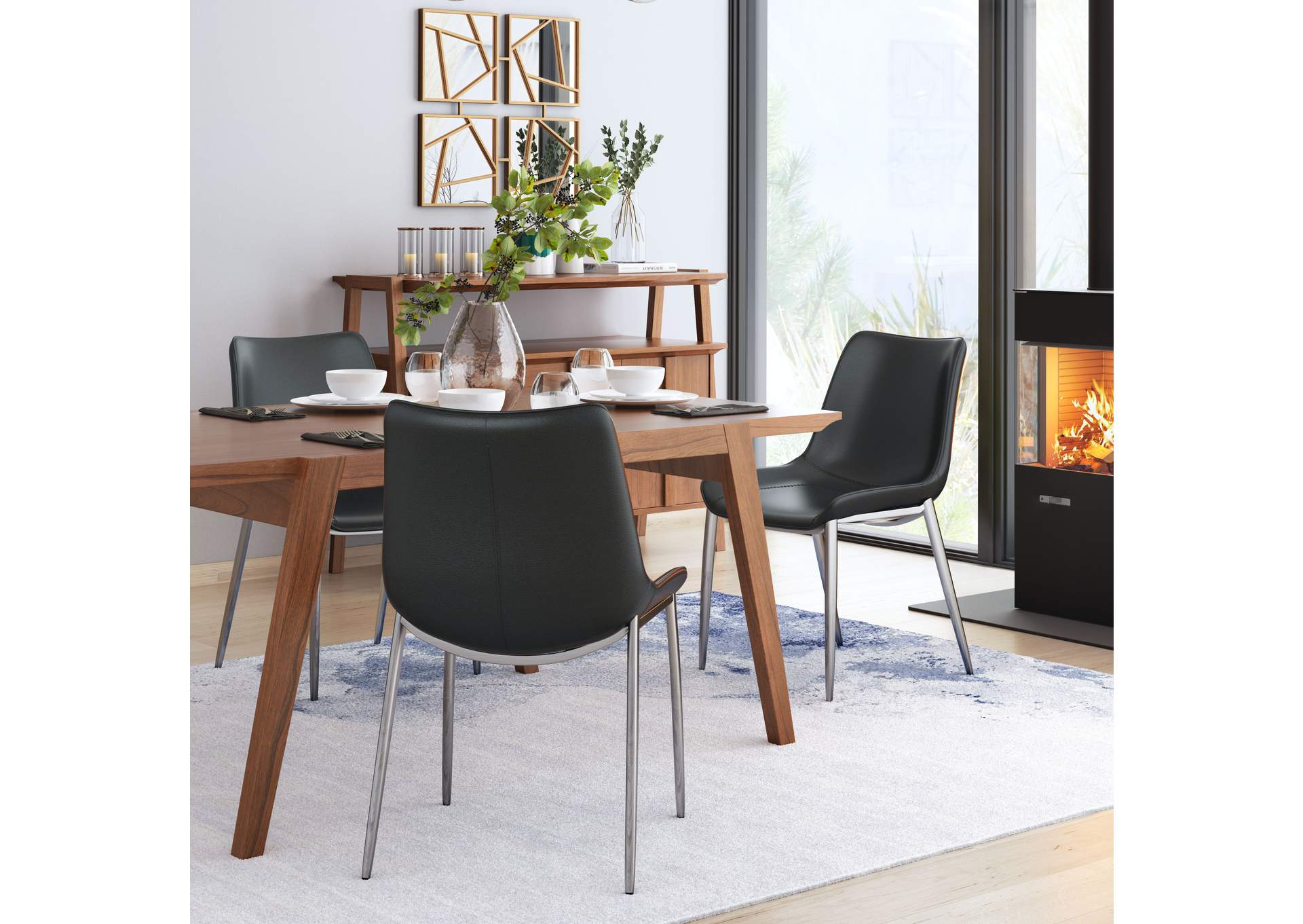 Magnus Dining Chair (Set Of 2) Black & Silver image 4