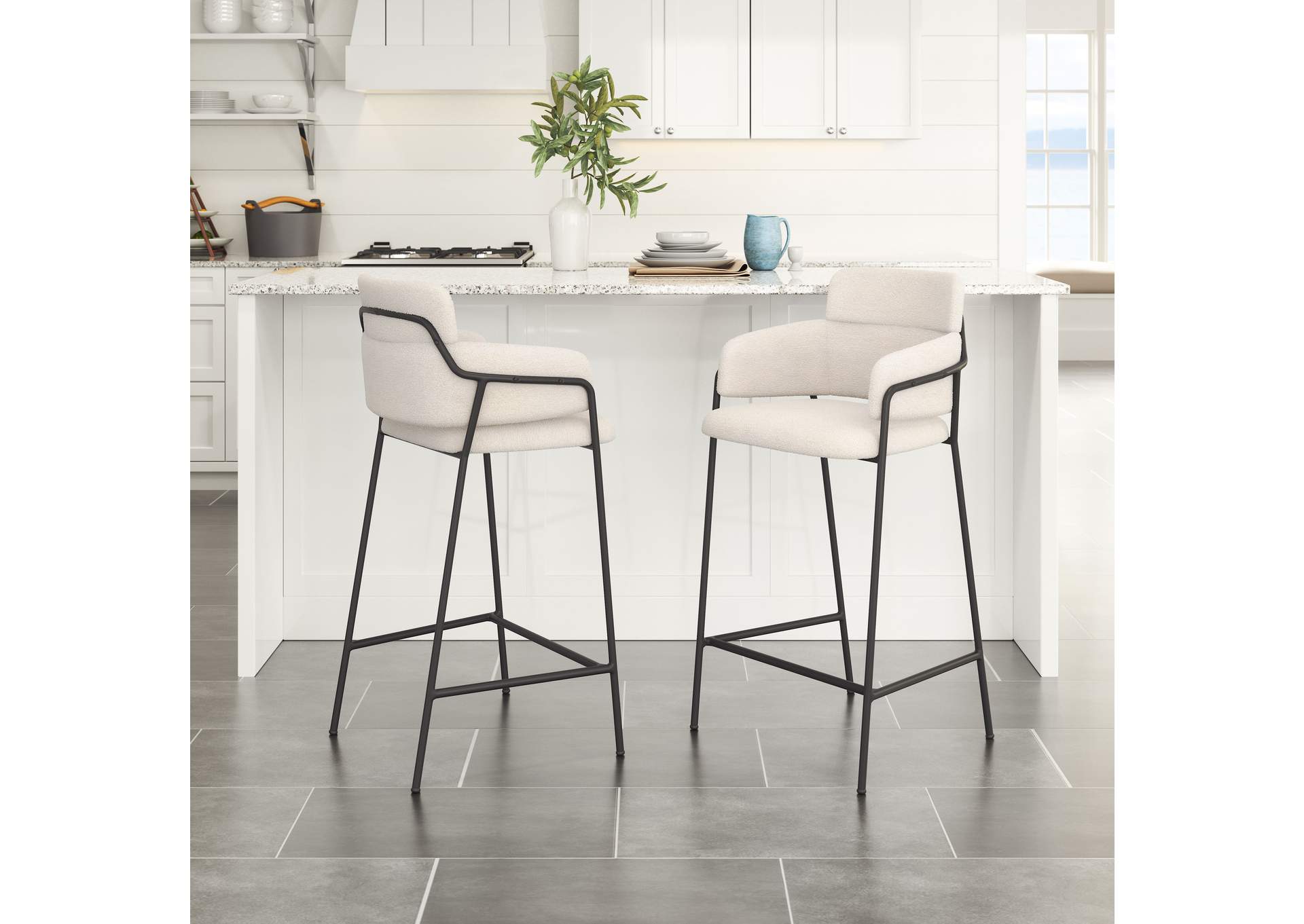 Marcel Counter Stool (Set Of 2) Cream image 1