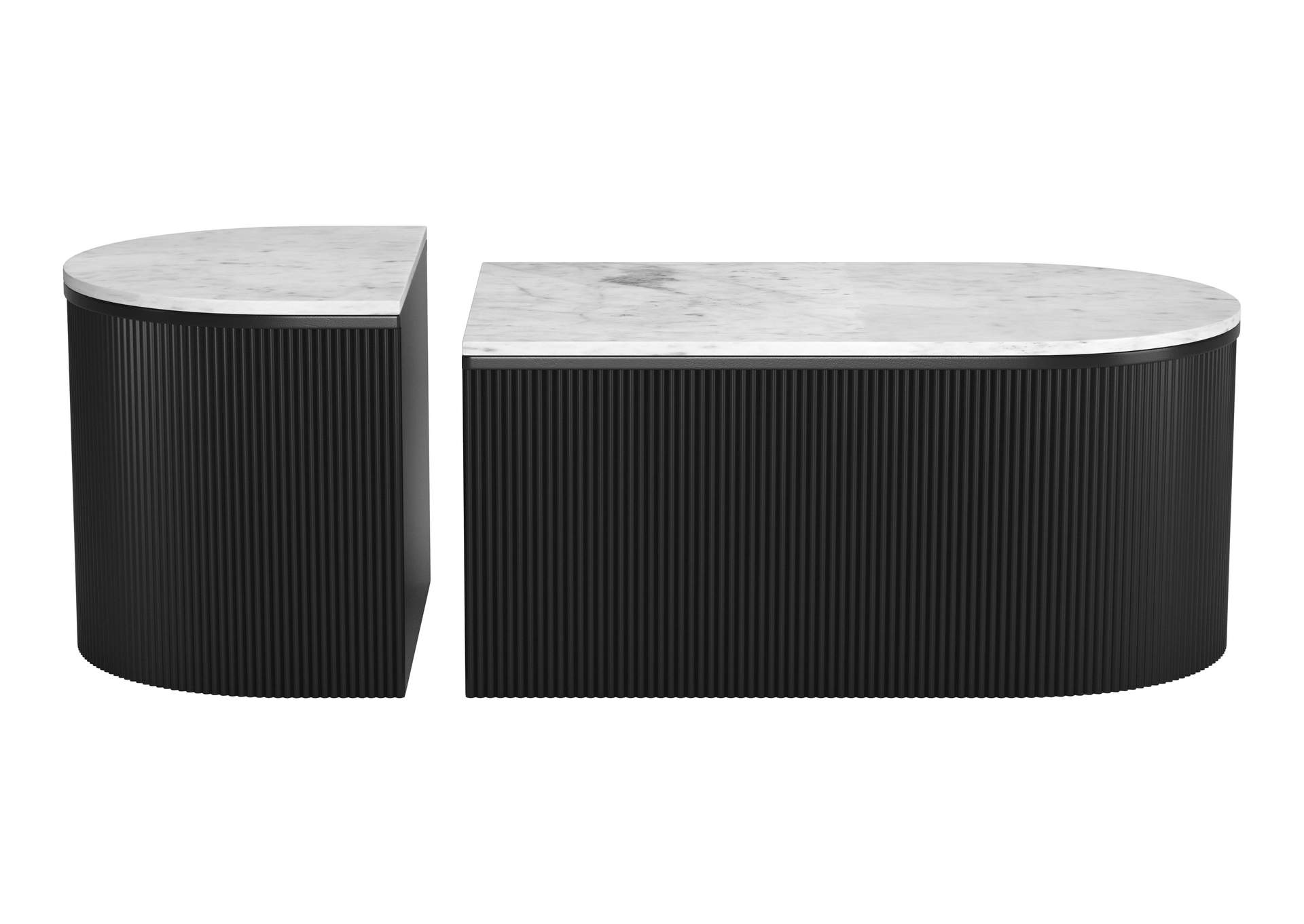Ormara Coffee Table Set (2-Piece) White & Black image 4