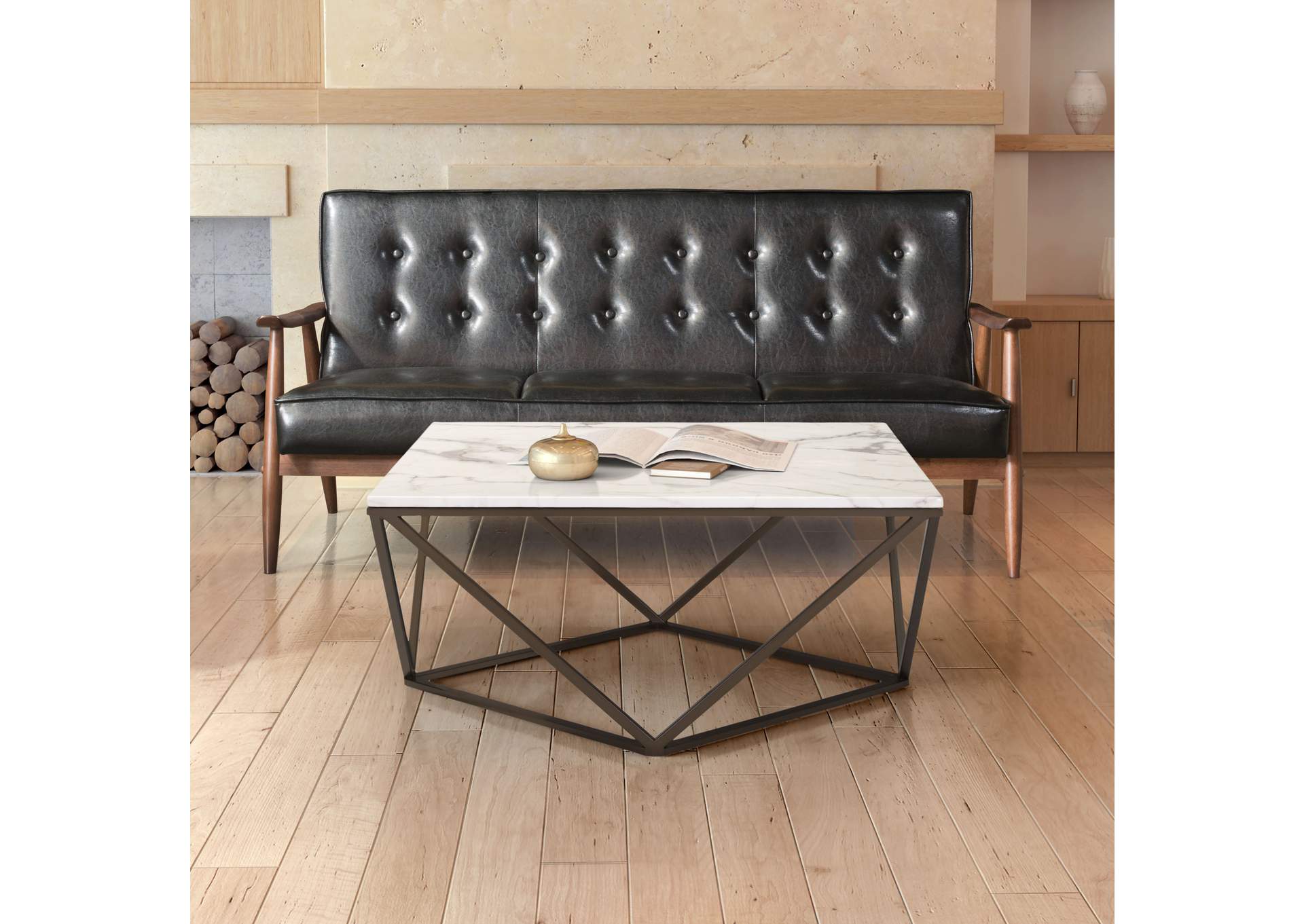 Tintern Coffee Table White & Antique Bronze image 1