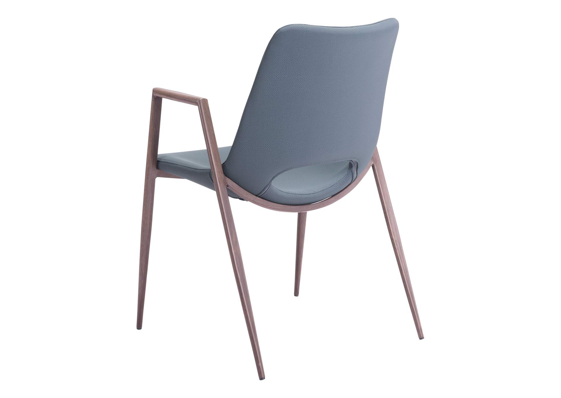 Desi Dining Chair (Set Of 2) Azure Gray & Walnut image 8