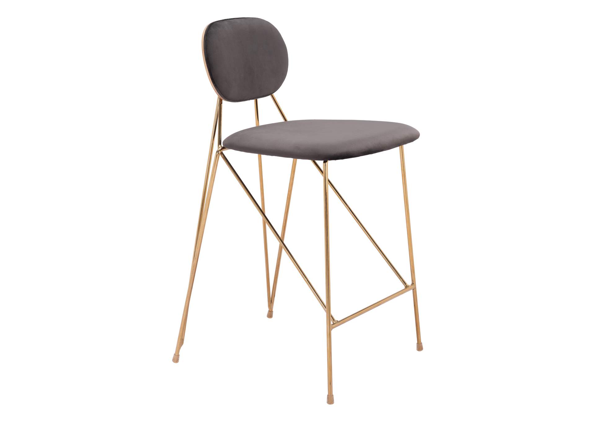 Georges Counter Stool (Set Of 2) Gray & Gold image 3