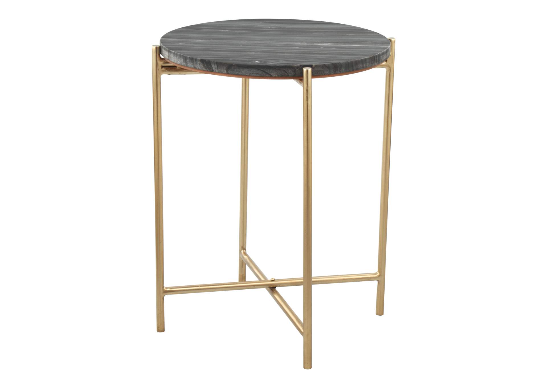David Side Table Gray & Gold image 3