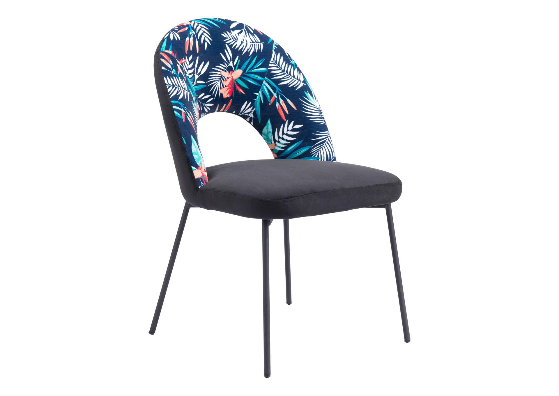 Merion Dining Chair (Set Of 2) Multicolor Print & Black image 6
