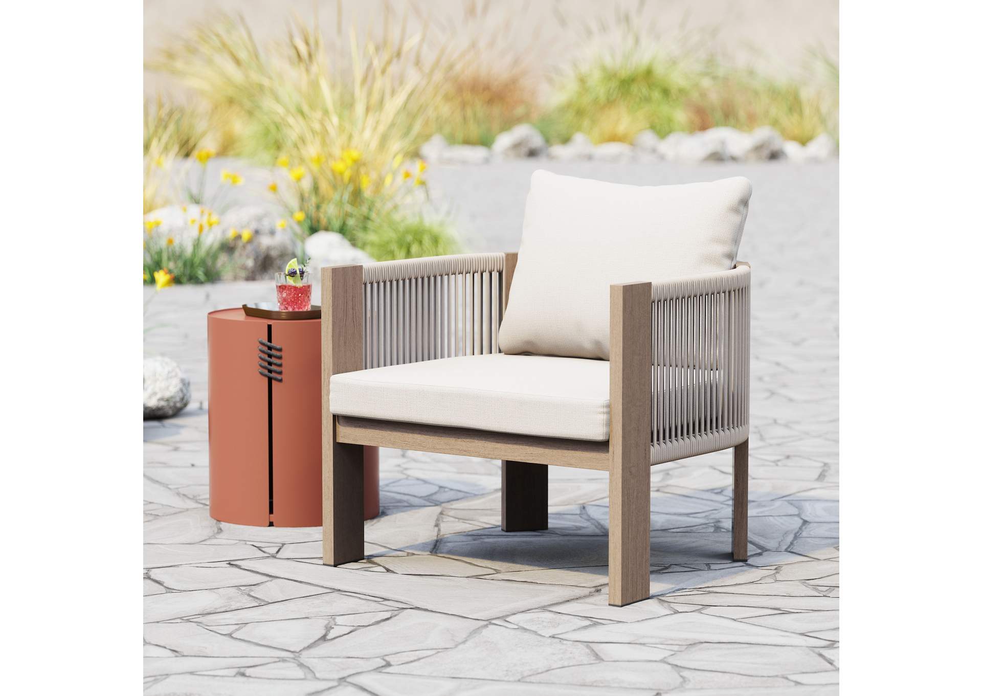 Rebel Outdoor Accent Chair Beige image 1