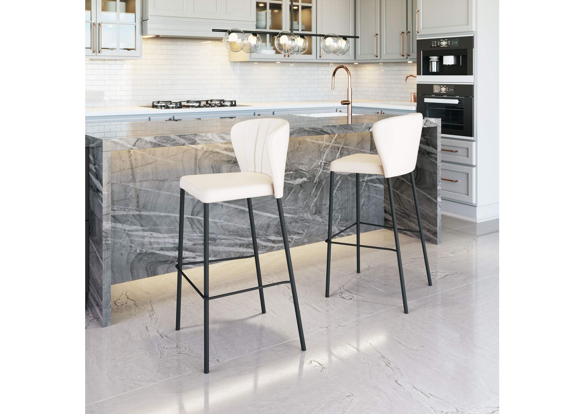 Linz Barstool (Set Of 2) Cream