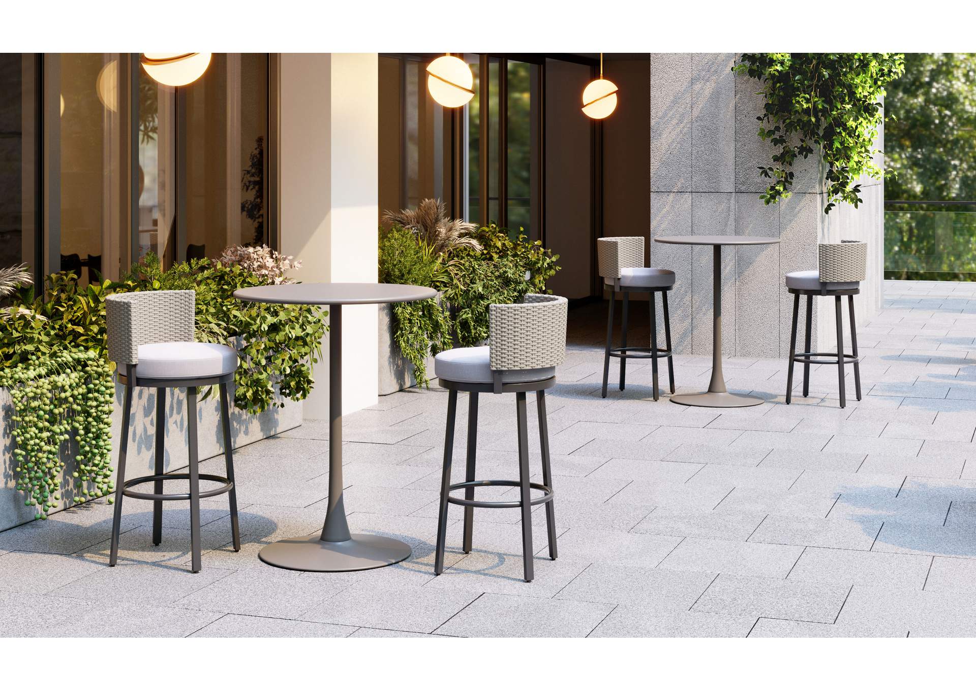 Soleil Outdoor Bar Table Taupe image 3