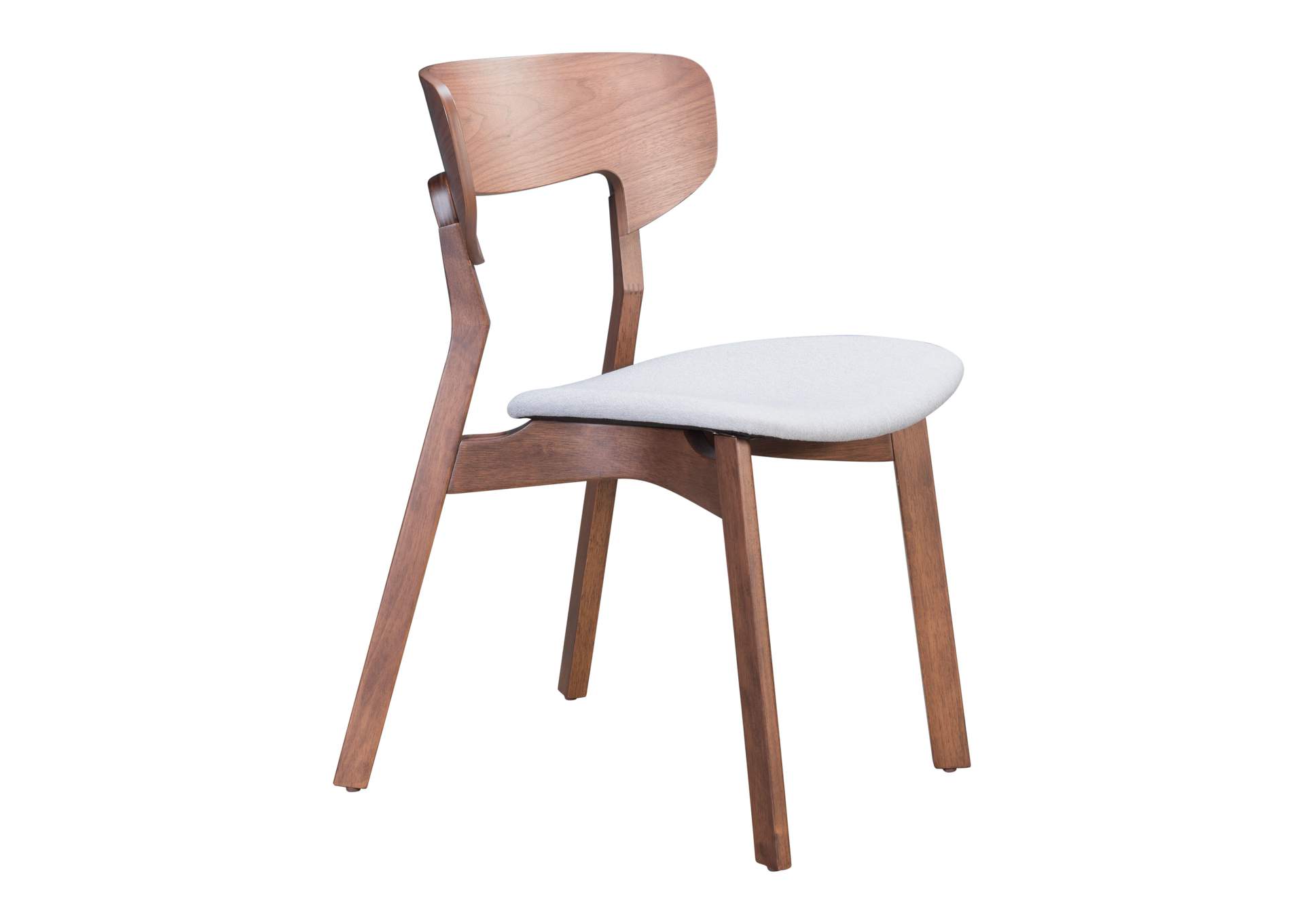 Russell Dining Chair (Set Of 2) Walnut & Light Gray image 4