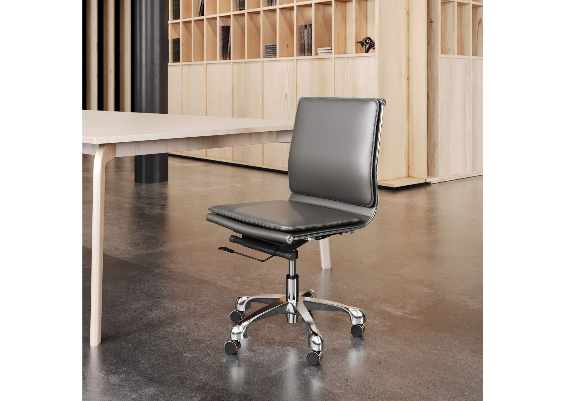 Lider Plus Armless Office Chair Gray image 1