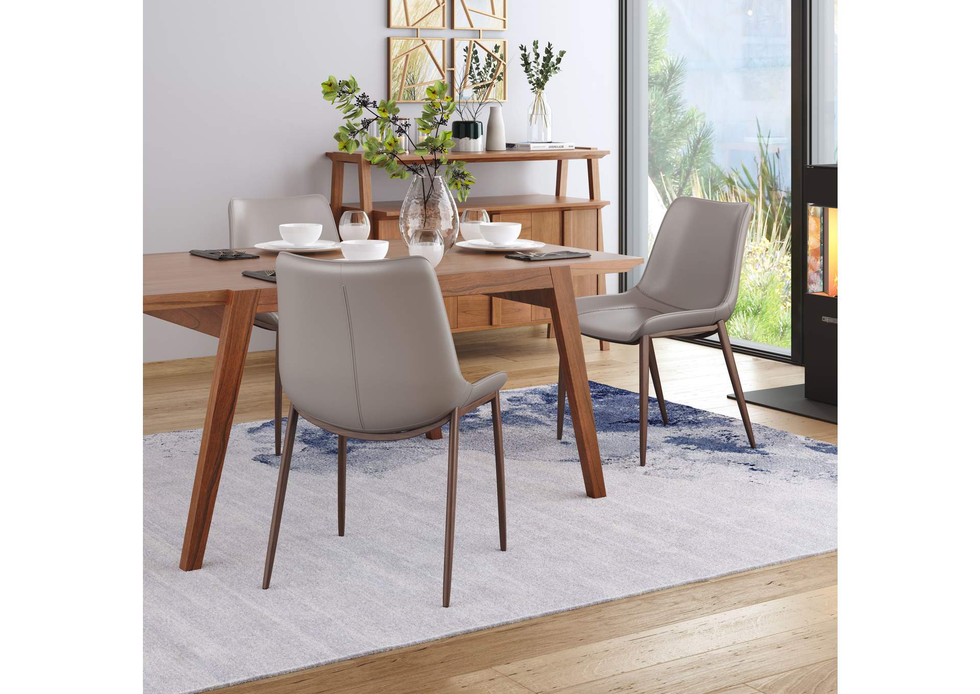 Magnus Dining Chair (Set Of 2) Brown & Walnut image 4