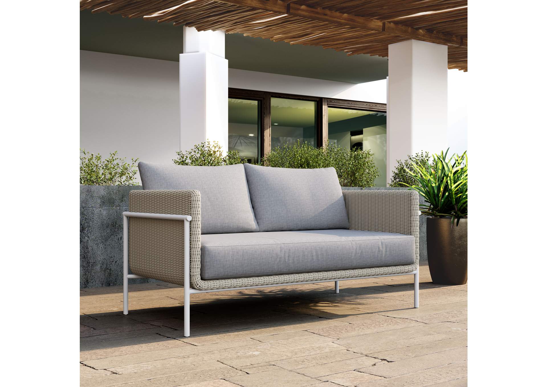 Frais Outdoor Loveseat Gray image 1
