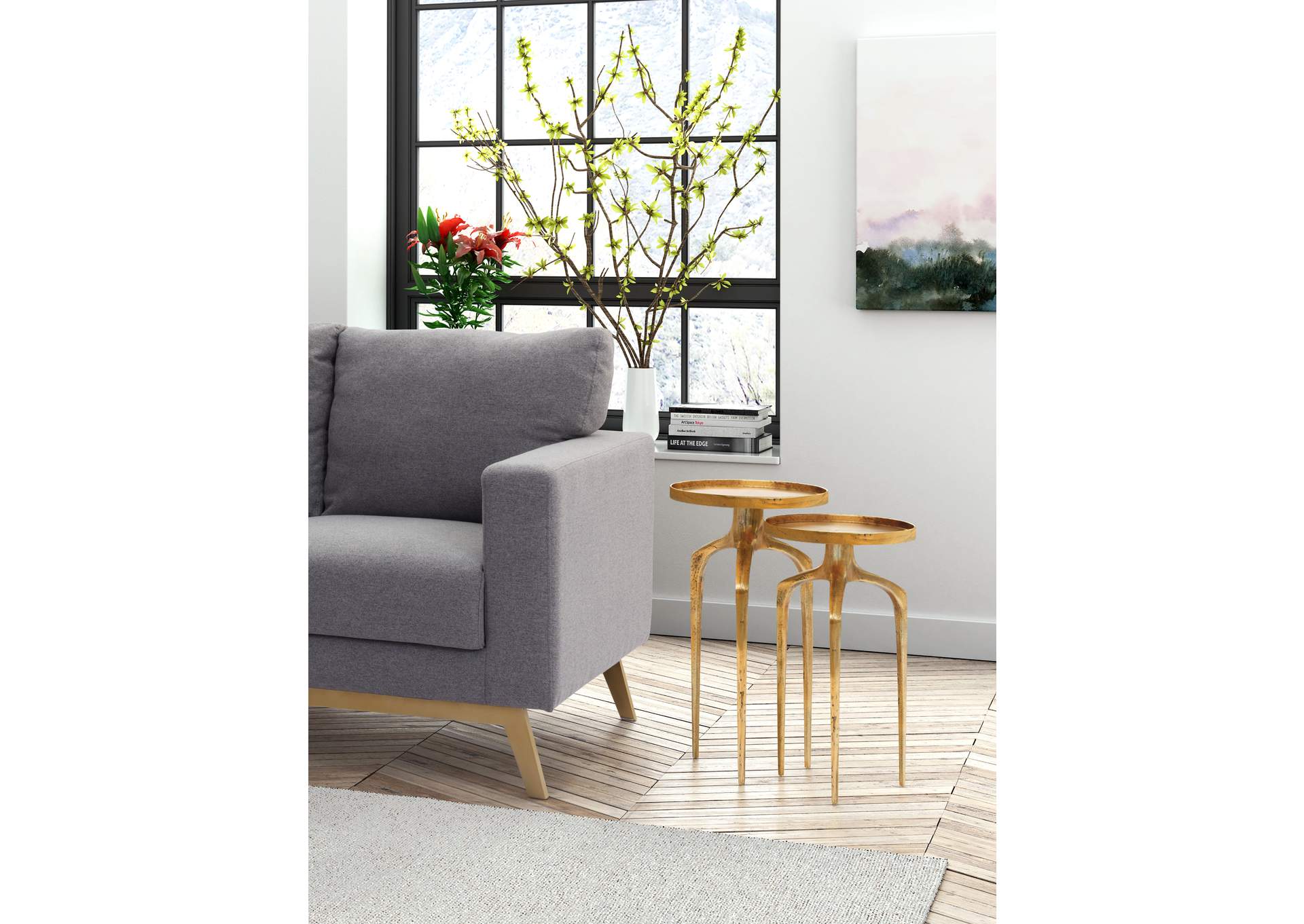 Como Accent Table Set (2-Piece) Antique Gold image 1