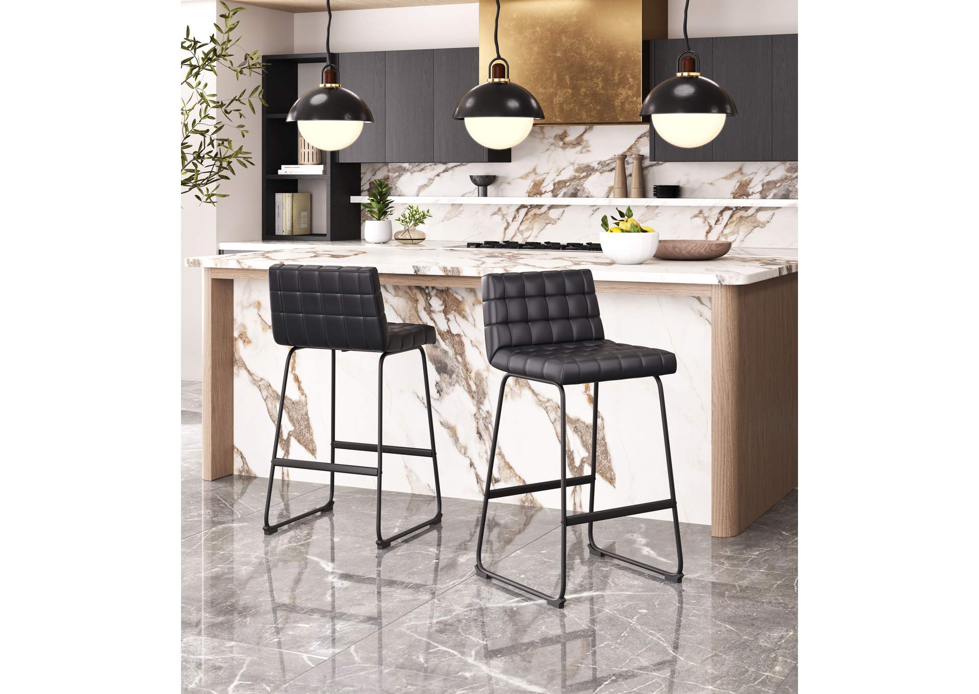 Pago Barstool (Set Of 2) Black image 1