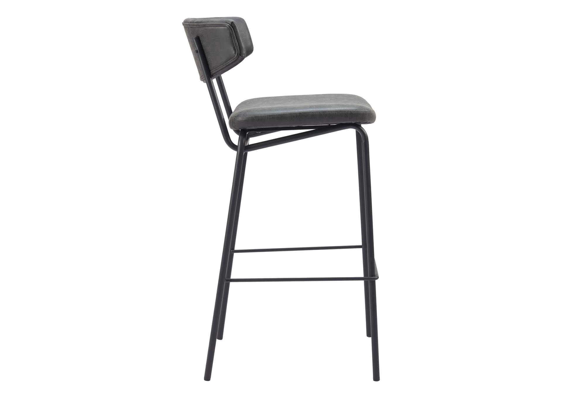 Charon Barstool (Set Of 2) Vintage Black image 4