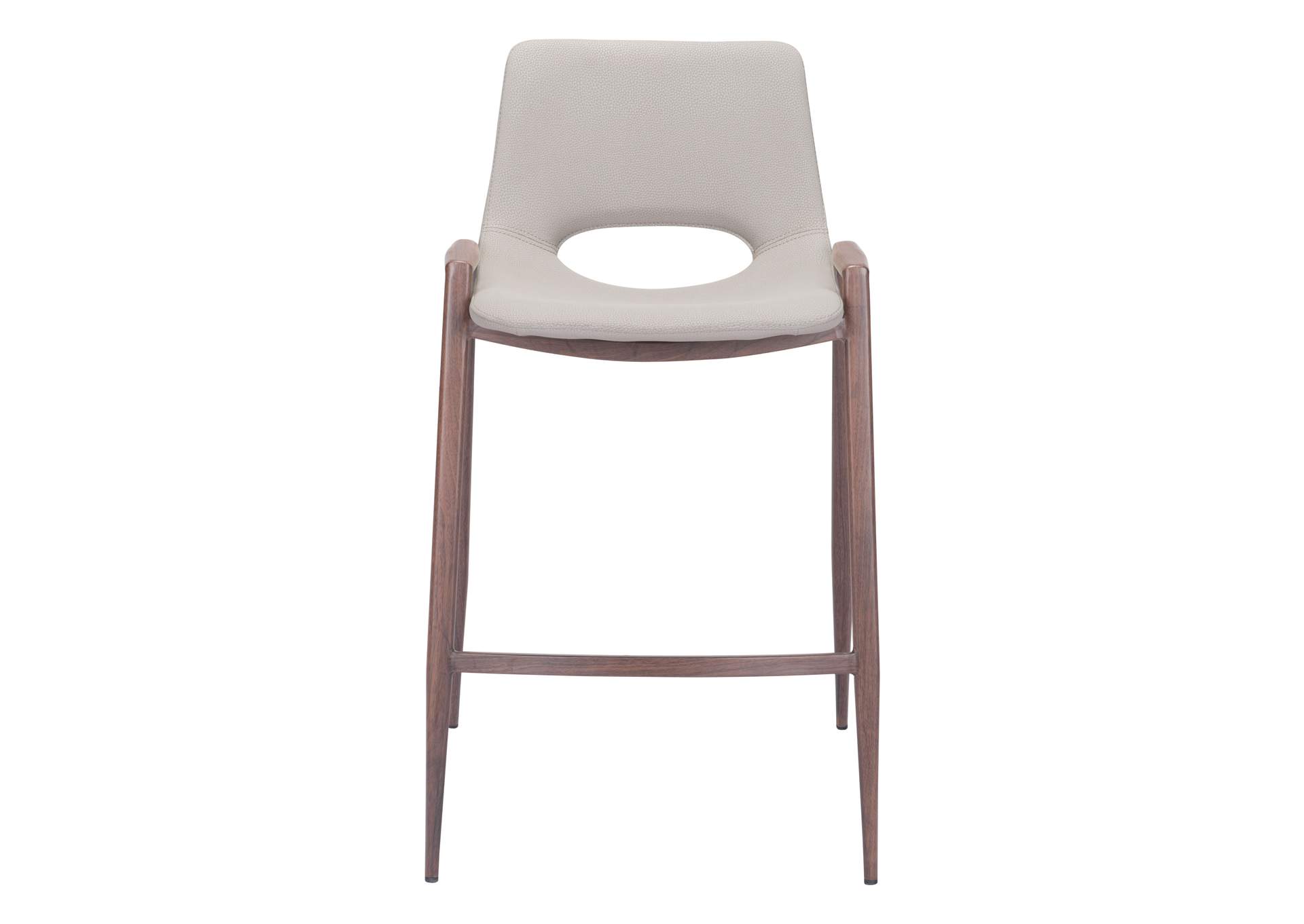 Desi Counter Stool (Set Of 2) Beige & Walnut image 6