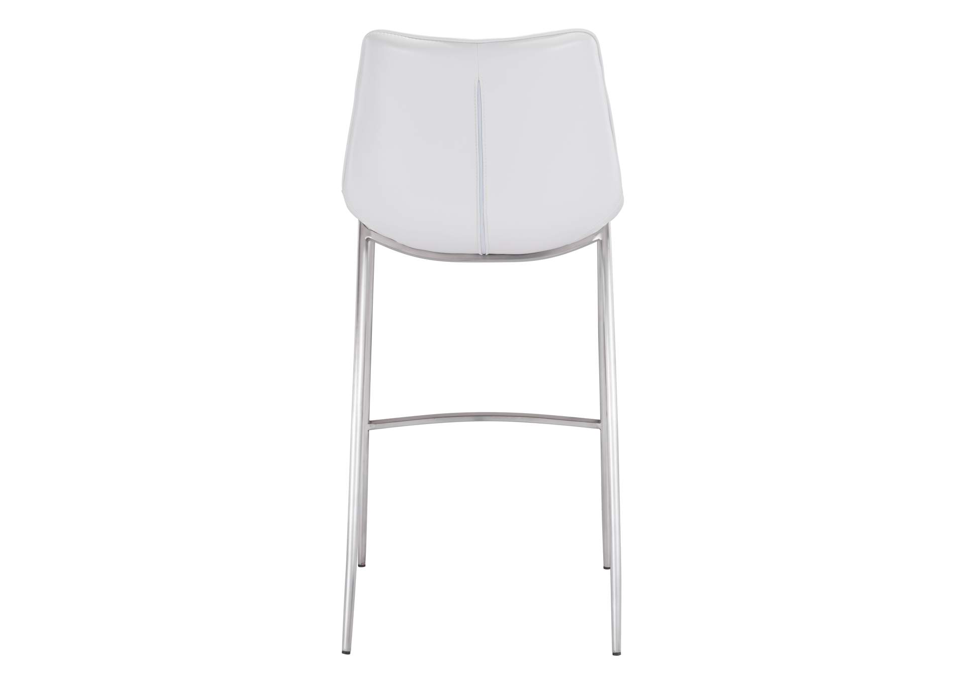 Magnus Barstool (Set Of 2) White & Silver image 7