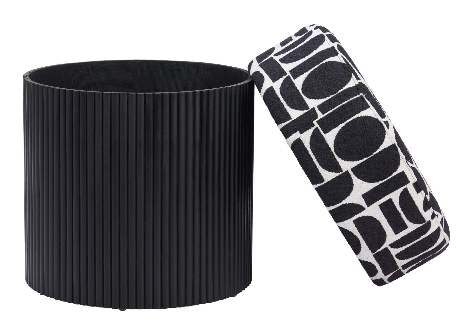 Boto Storage Ottoman Black & White image 10
