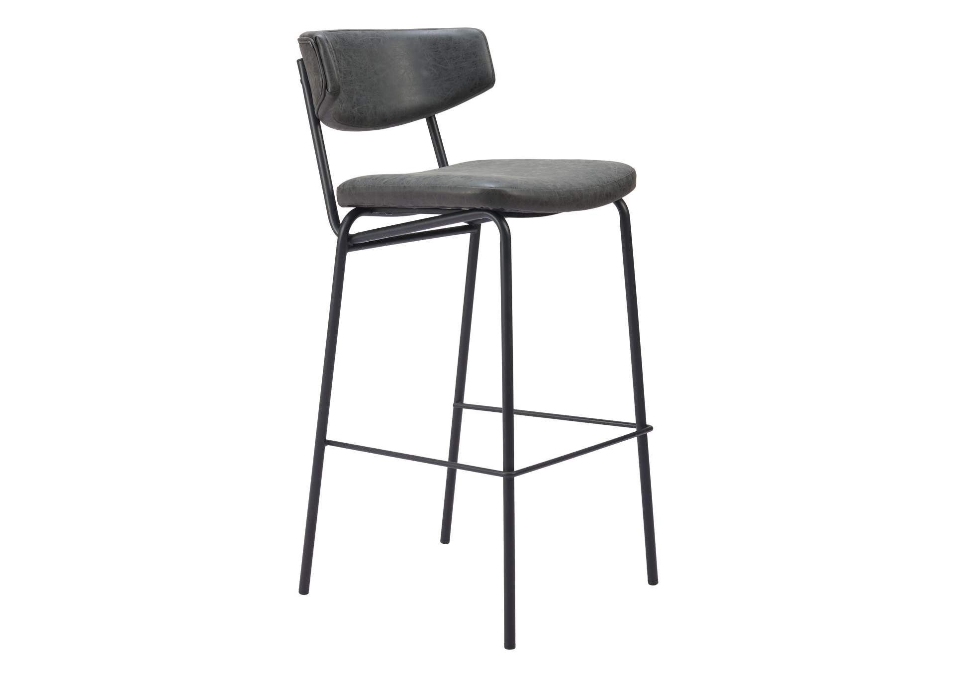 Charon Barstool (Set Of 2) Vintage Black image 3