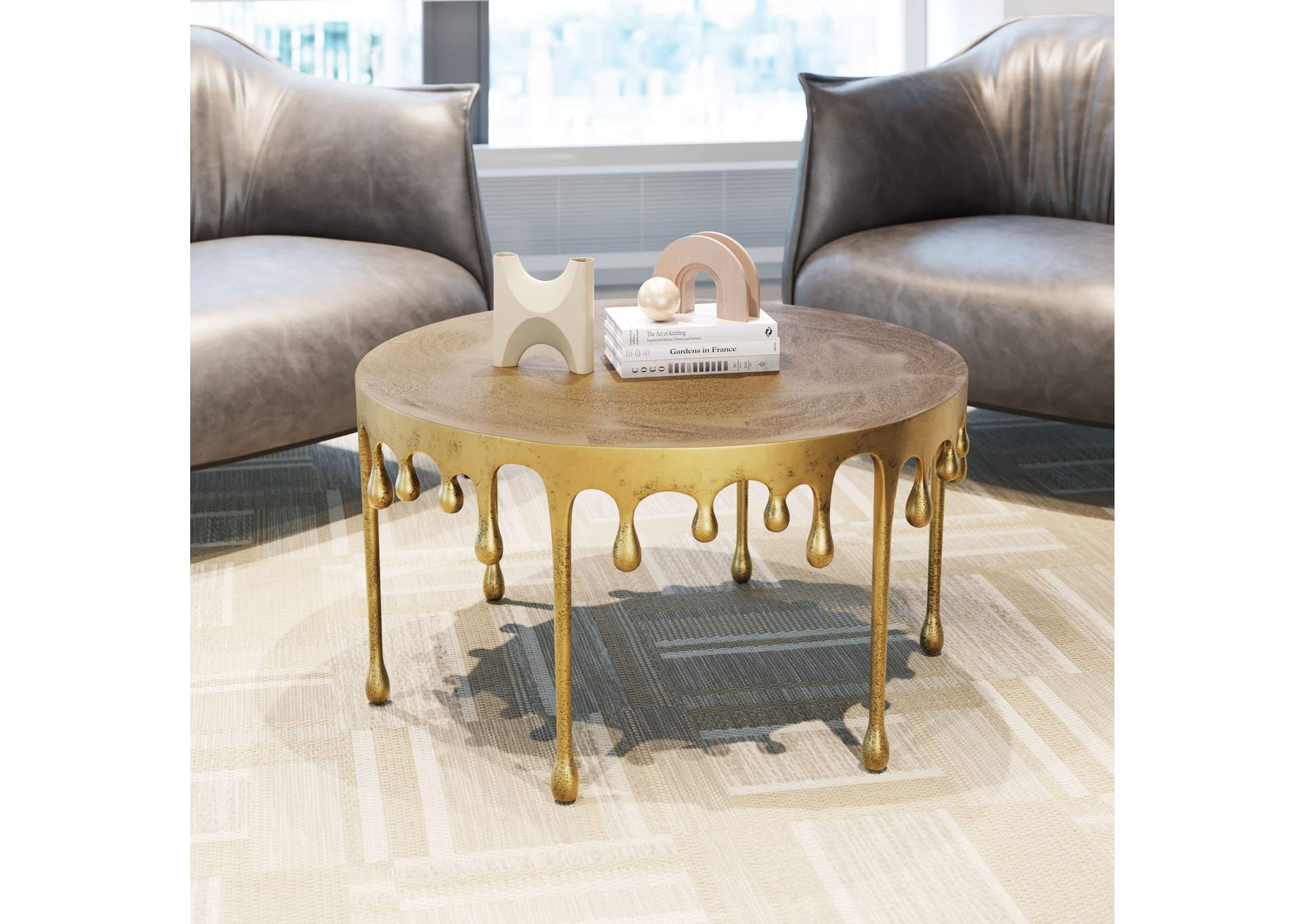 Drip Coffee Table Antique Brass image 1