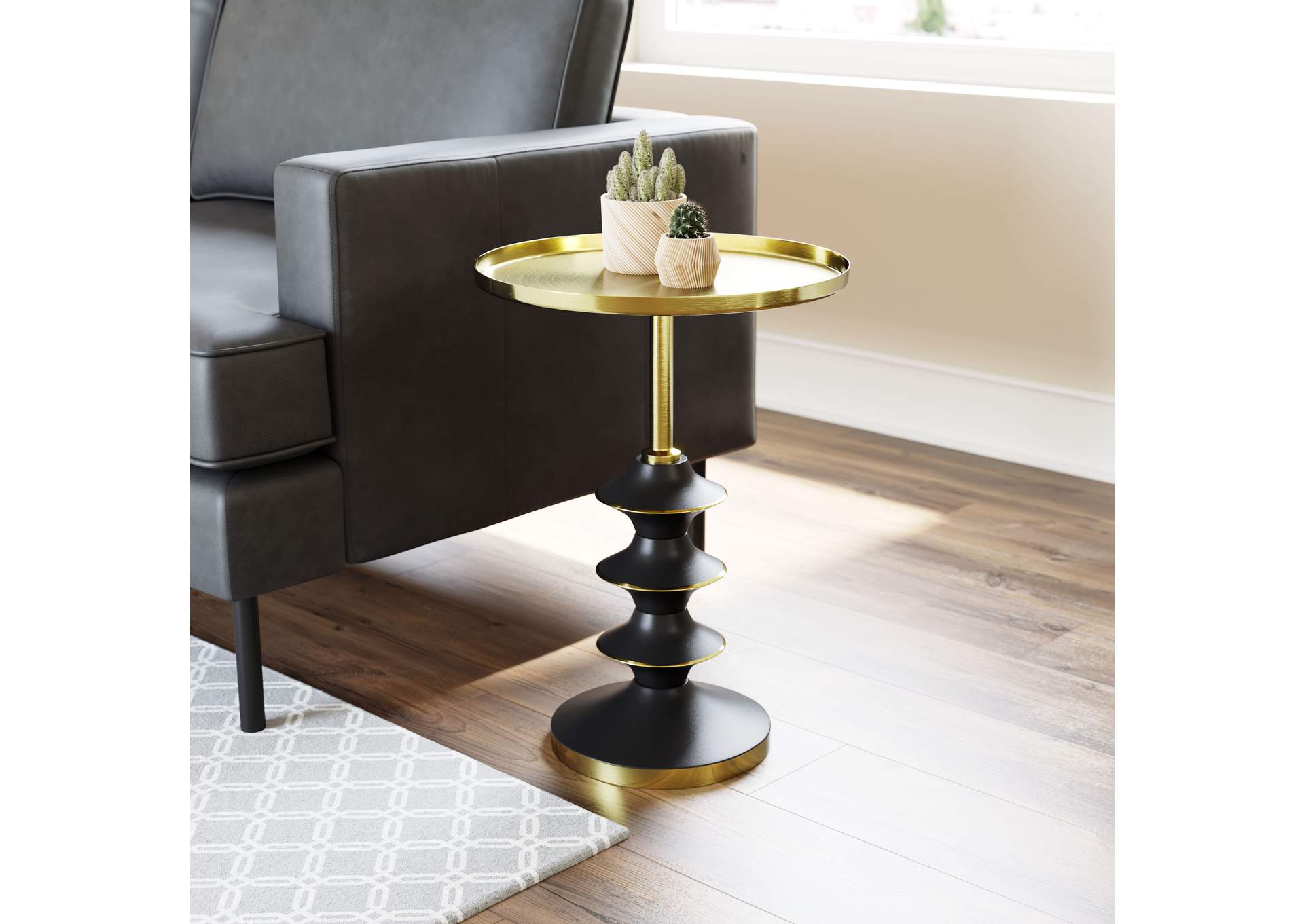 Donahue Side Table Gold & Black image 1
