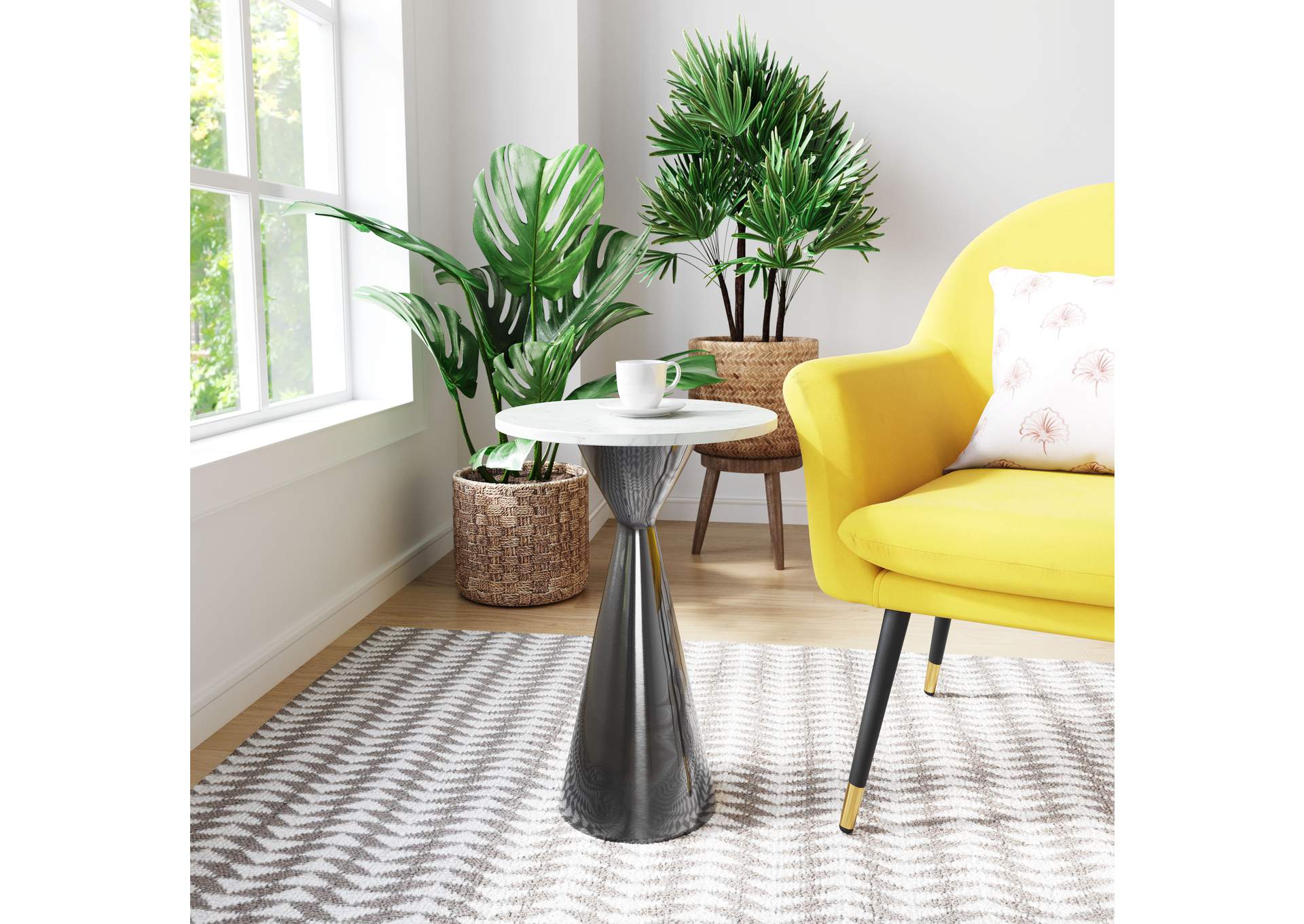 Tim Side Table White & Black image 1