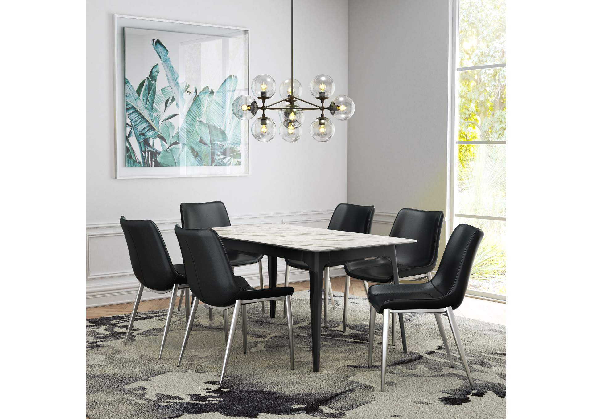 Magnus Dining Chair (Set Of 2) Black & Silver image 3