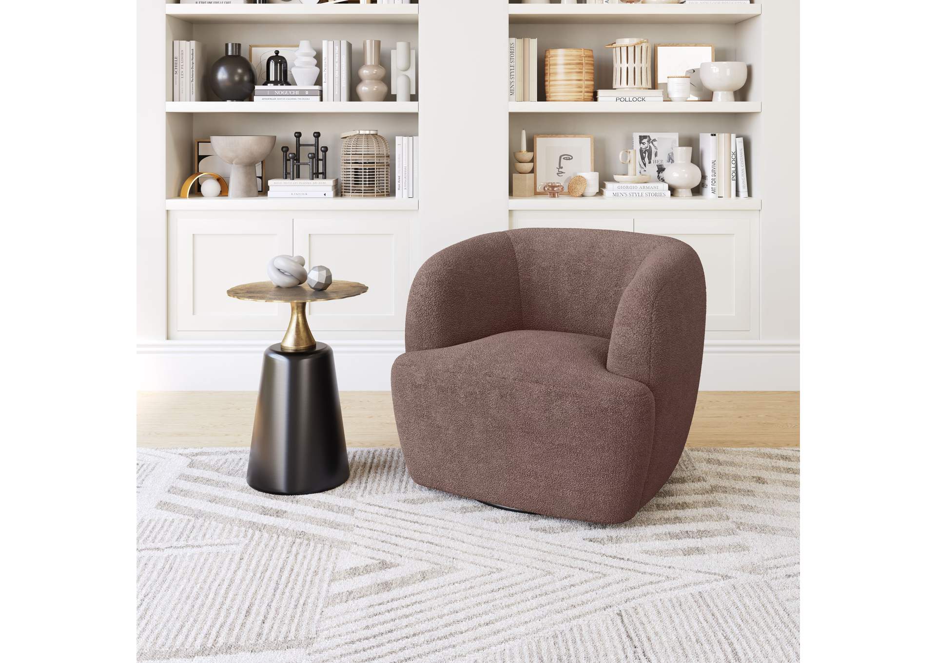 Govan Swivel Chair Brown image 1