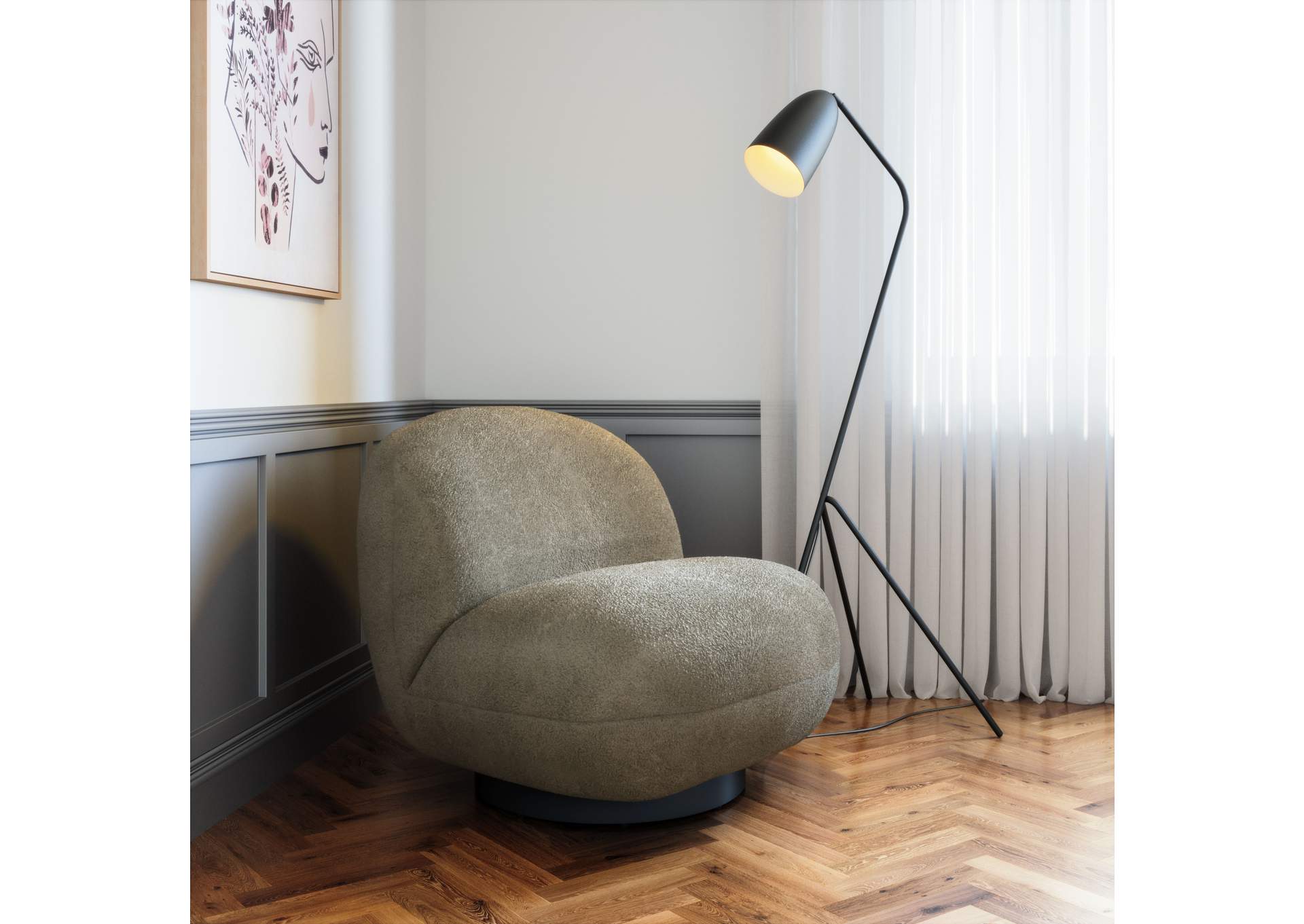 Myanmar Accent Chair Olive Green