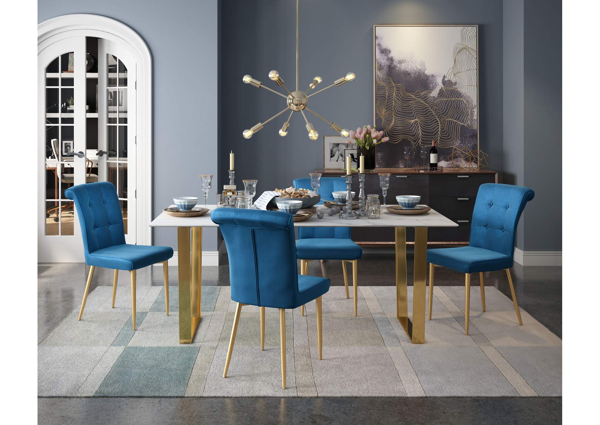 Atlas Dining Table White & Gold image 3