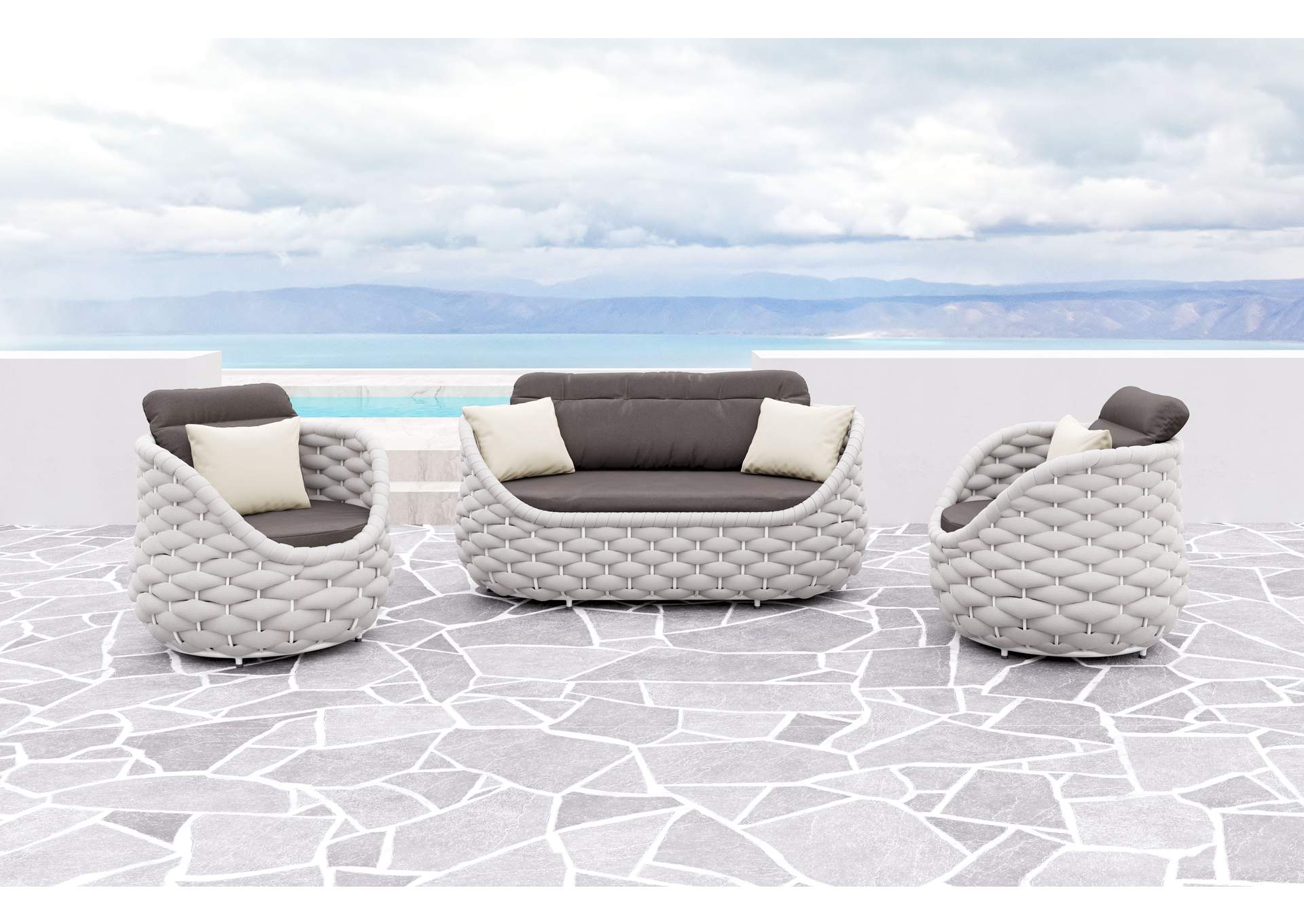 Coral Reef Outdoor Accent Chair Gray image 1