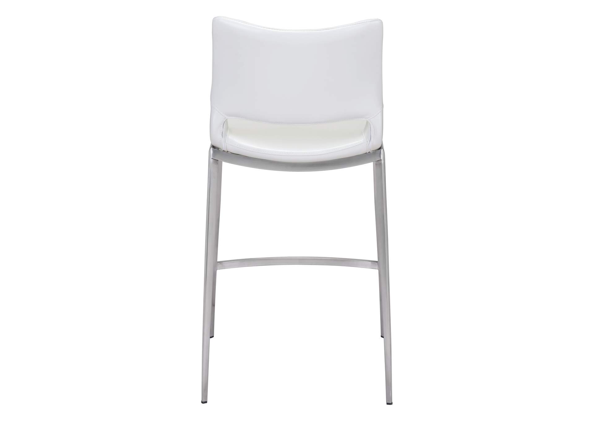 Ace Counter Stool (Set Of 2) White & Silver image 6