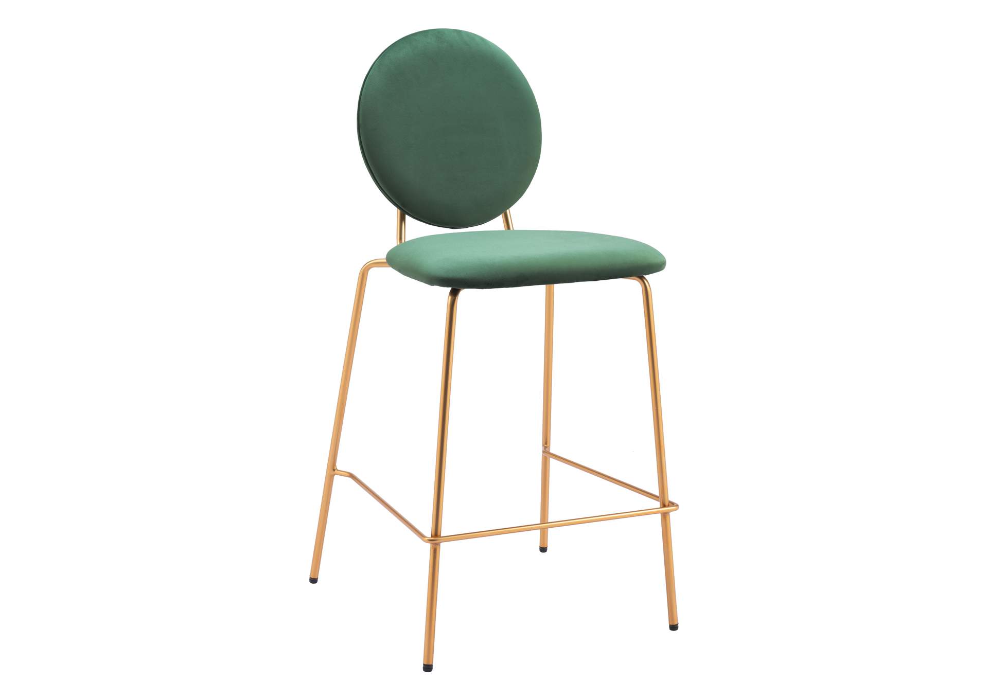 Odessa Counter Stool (Set Of 2) Green & Gold image 1
