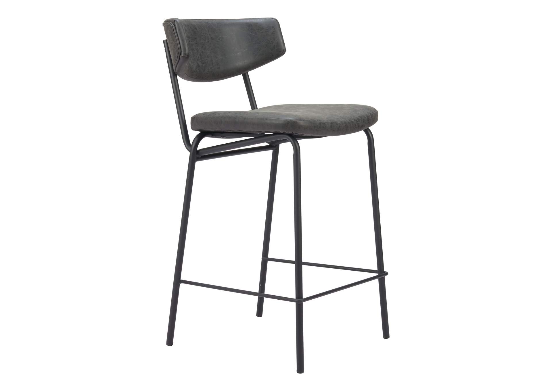 Charon Counter Stool (Set Of 2) Vintage Black image 4