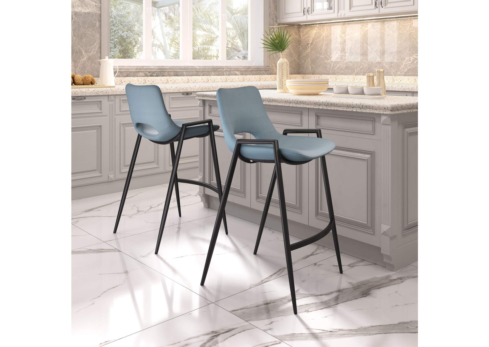Desi Counter Stool (Set Of 2) Azure Gray image 3