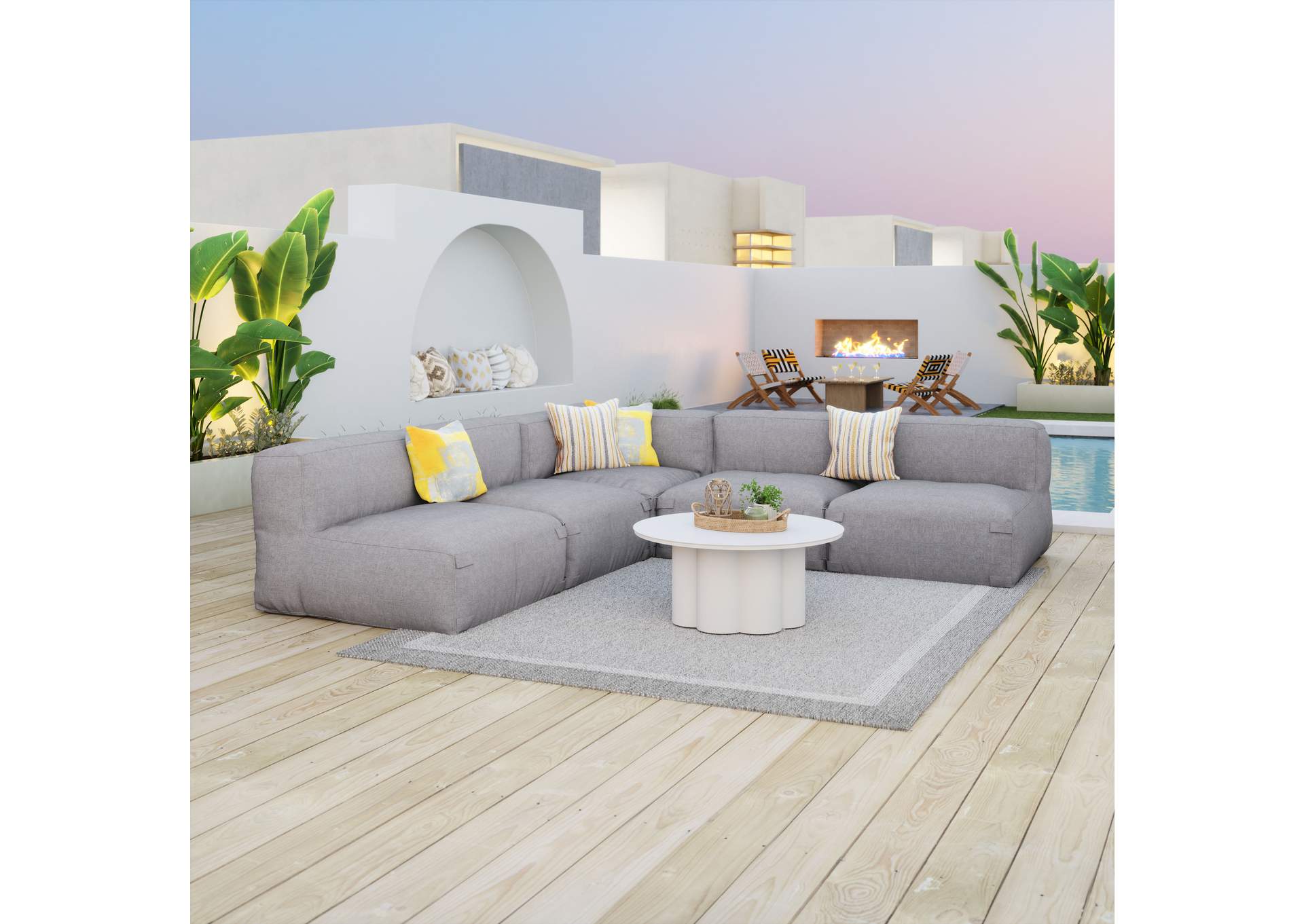 Luanda Outdoor Middle Chair Gray image 1