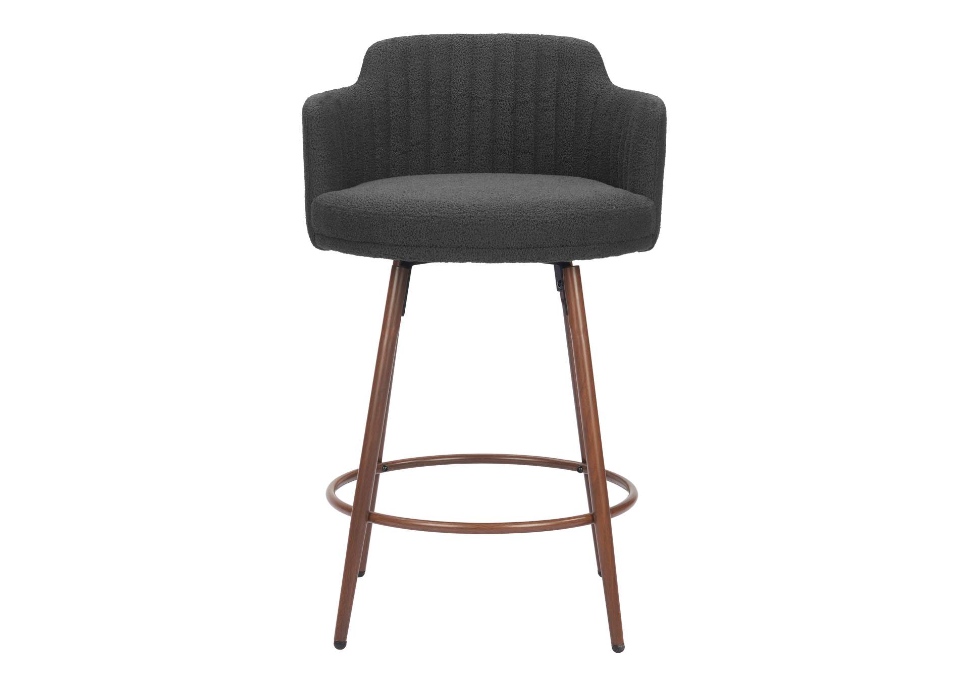 Kono Swivel Counter Stool (Set Of 2) Black & Walnut image 4